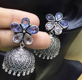 Tribal german silver jhumki 1