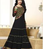 Shraddha Kapoor Traditional Styles Long Black Designer Anarkali Suits
