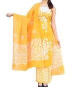 Giftpiper Cotton Batik Print Salwar Suit Yellow