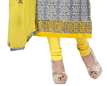 Grey embroidered chanderi salwar with dupatta 3