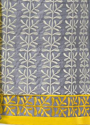 Grey embroidered chanderi salwar with dupatta 4
