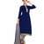 Navy blue embroidered chanderi salwar with dupatta
