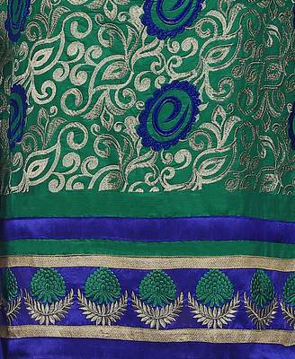Turquoise Embroidered Cotton Salwar With Dupatta 3