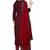 Maroon embroidered cotton salwar with dupatta