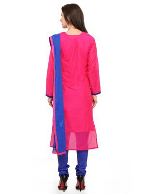 Pink Embroidered Chanderi Salwar With Dupatta 2