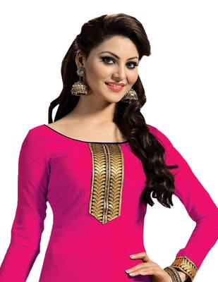 Pink embroidered chanderi salwar with dupatta 2