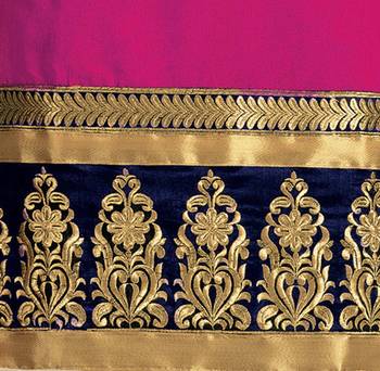 Pink embroidered chanderi salwar with dupatta 3