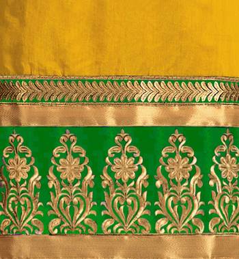 Yellow embroidered chanderi salwar with dupatta 3