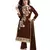 Eid Festive Salwar In Brown Embroidered Chanderi with Dupatta Unstitched