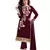 Brown embroidered chanderi salwar with dupatta