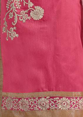 Pink embroidered chanderi salwar with dupatta 3