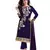 Navy blue embroidered chanderi salwar with dupatta