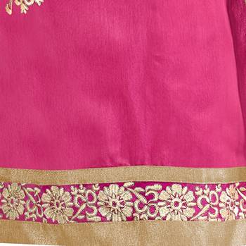 Pink Embroidered Chanderi Salwar With Dupatta 3