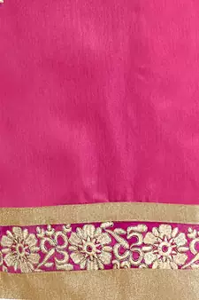 Pink Embroidered Chanderi Salwar With Dupatta