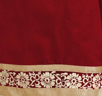 Maroon Embroidered Chanderi Salwar With Dupatta 3