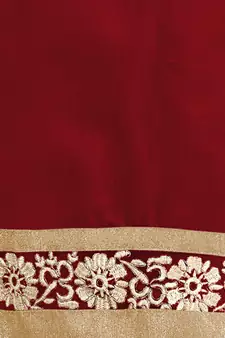 Maroon Embroidered Chanderi Salwar With Dupatta