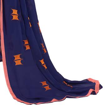 Orange Embroidered Chanderi Salwar With Dupatta 3