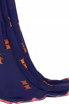 Orange Embroidered Chanderi Salwar With Dupatta