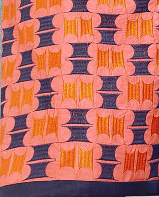 Orange Embroidered Chanderi Salwar With Dupatta 4