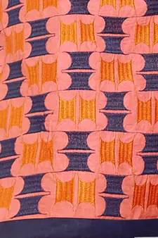 Orange Embroidered Chanderi Salwar With Dupatta
