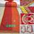Orange color embroidered georgette semi stitched party wear saree with blouse