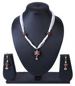 Red Pearl Chains Kundan Meenakari Pendant Necklace Set TNS934
