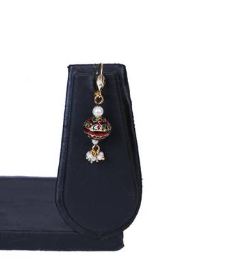 Red Pearl Chains Kundan Meenakari Pendant Necklace Set TNS934 2