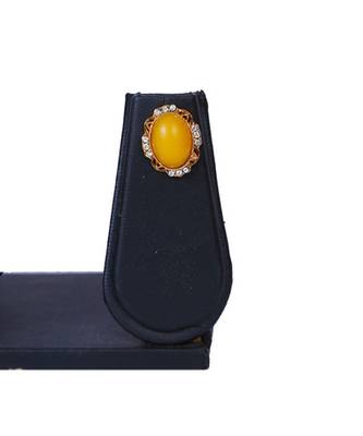 Yellow Stone Gold Chain Pendant Set MNS952 2