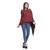 Red & Black Woolen Stole With Jali Design