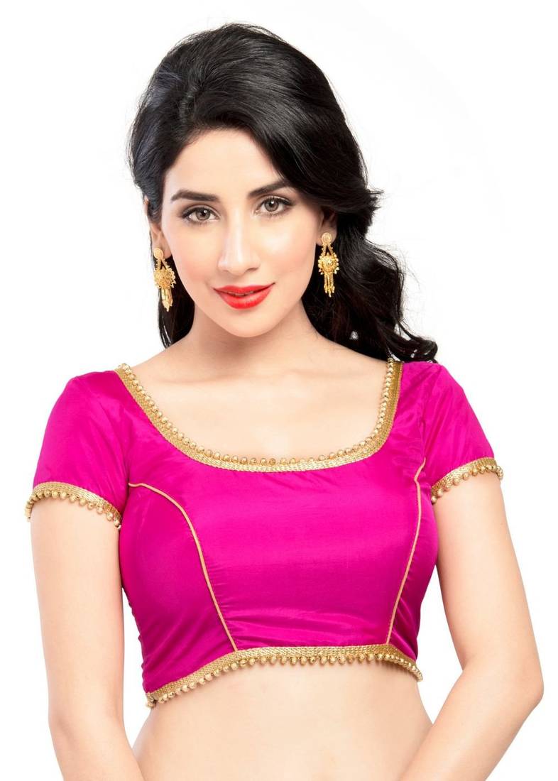 pink tapeta silk lace unstitched blouse