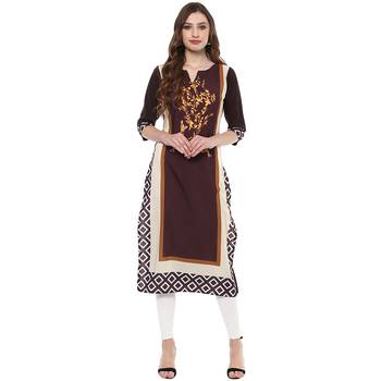 multicolor faux_crepe crepe stitched kurti 1