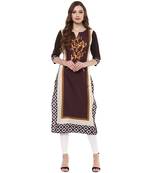 multicolor faux_crepe crepe stitched kurti