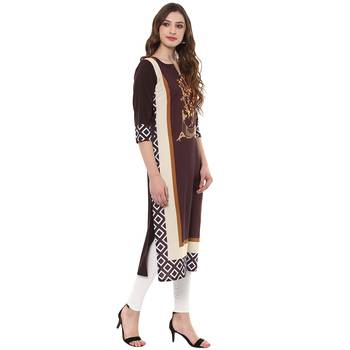 multicolor faux_crepe crepe stitched kurti 4