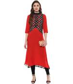 multicolor faux_crepe crepe stitched kurti