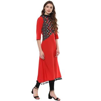multicolor faux_crepe crepe stitched kurti 4
