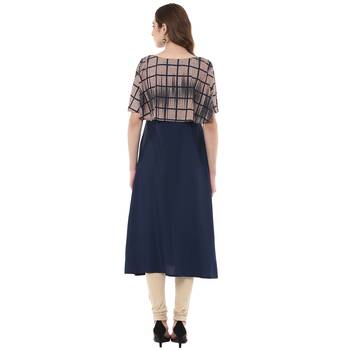 blue faux_crepe crepe stitched kurti 2