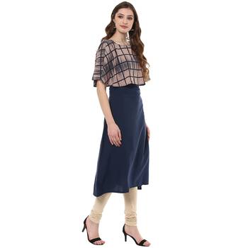 blue faux_crepe crepe stitched kurti 4