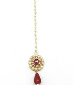 Sober Maang Tikka Decorated With Crystal  And  Pearl