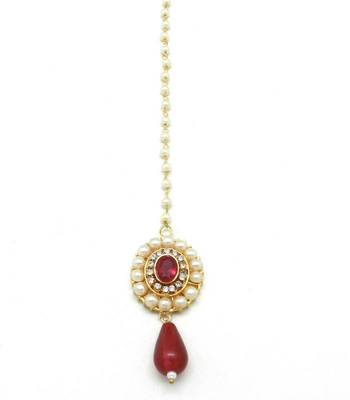 Sober Maang Tikka Decorated With Crystal  And  Pearl 2
