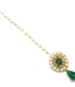 Sober Maang Tikka Decorated With Crystal  And  Pearl