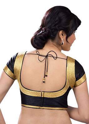 Black Banglory Plain Unstitched Blouse 2