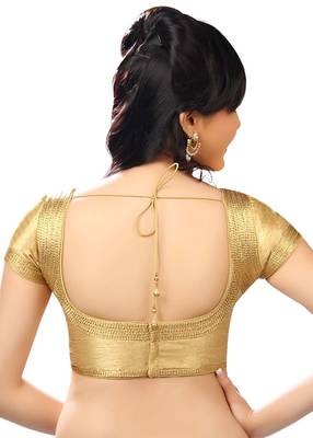 Gold Banglory Plain Unstitched Blouse 2