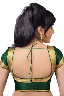 Green Banglory Plain Unstitched Blouse