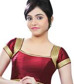 Maroon Banglory Plain Unstitched Blouse