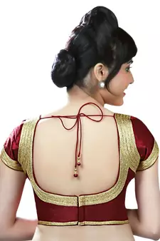 Maroon Banglory Plain Unstitched Blouse