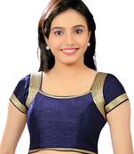 Navy Blue Banglory Plain Unstitched Blouse