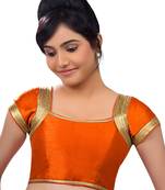 Orange Banglory Plain Unstitched Blouse