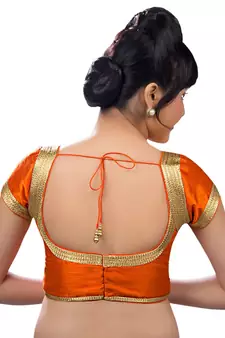 Orange Banglory Plain Unstitched Blouse