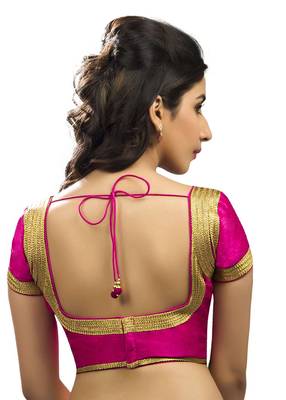 Pink Banglory Plain Unstitched Blouse 2