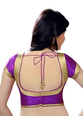 purple banglory plain unstitched blouse 2